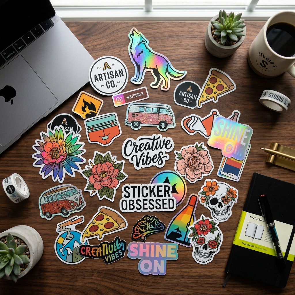 Custom Sticker Printing India — Waterproof, Holographic & Vinyl Stickers
