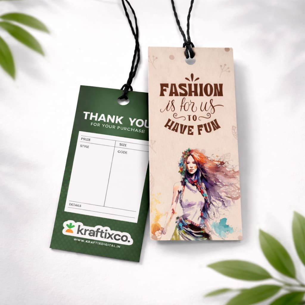 Cloth Tags Gallery View 2 Cloth Tags Printing India - Angle View 2 Premium Quality