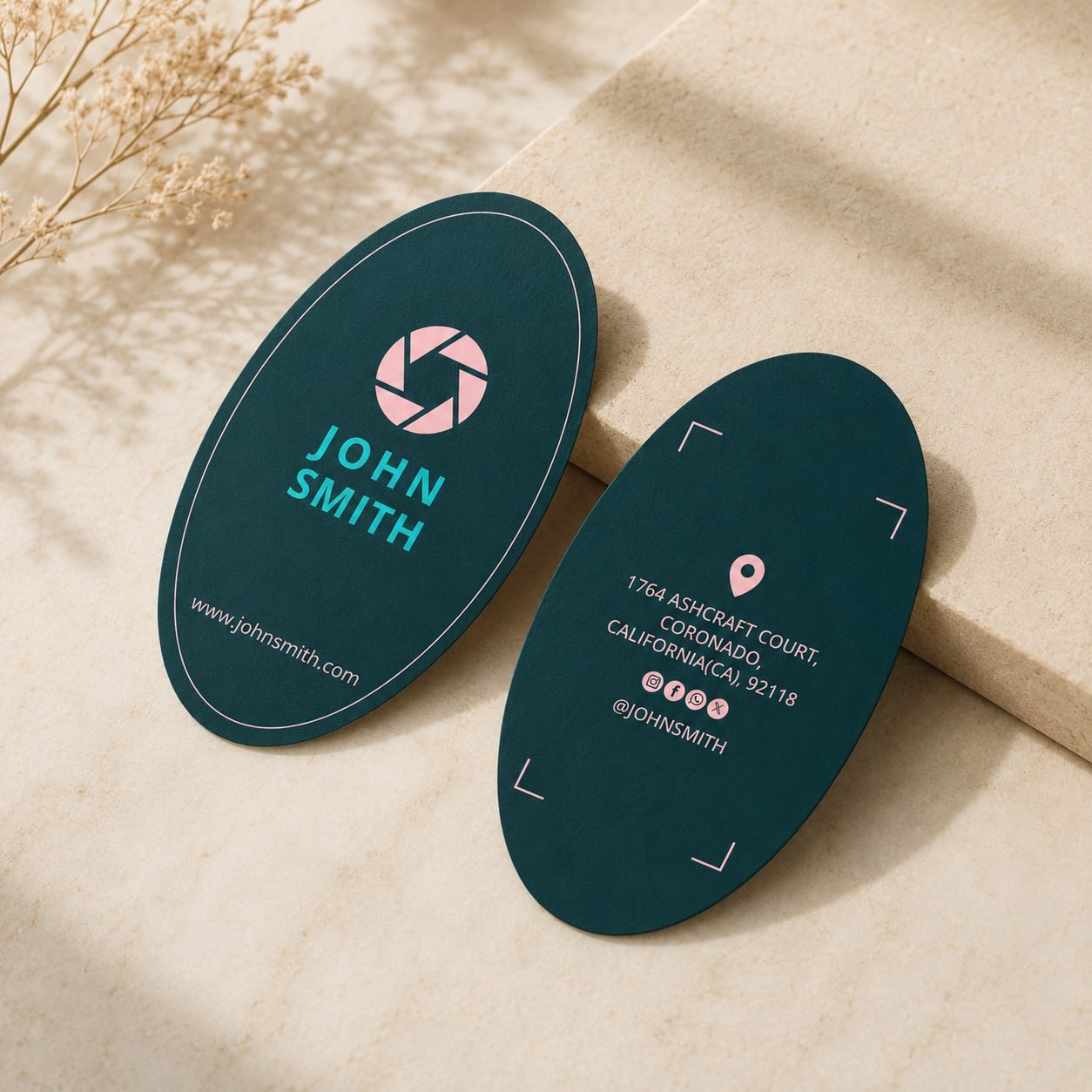 Oval Visiting Cards Online Wholesale Printing - AdOn Print Oval Visiting Cards Custom Printing & Manufacturing Delhi NCR @ ₹290